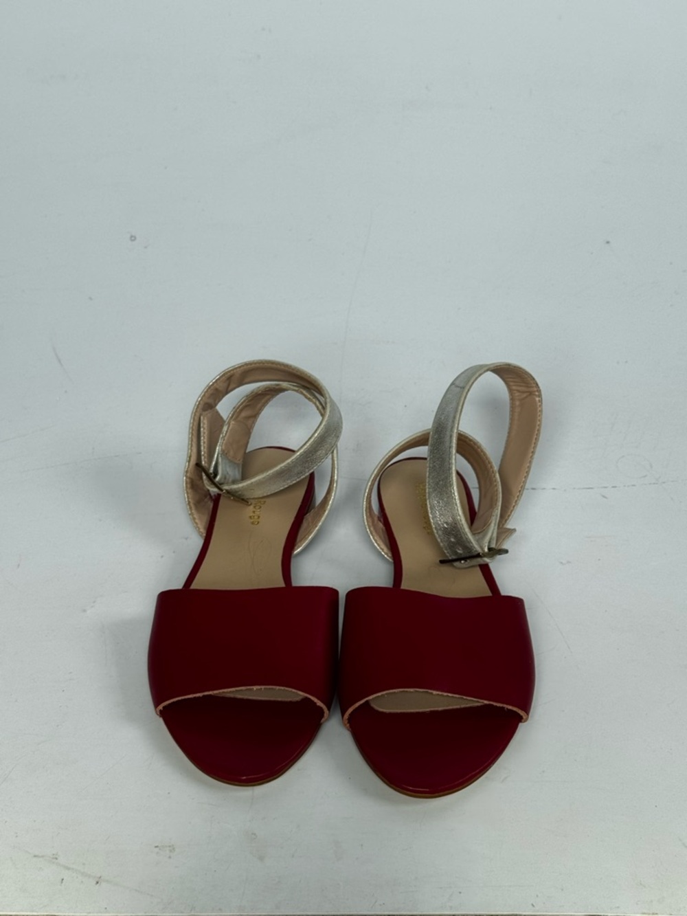 Helene Rouge Red Leather Open-Toe Ankle Strap Sandals European Size 36 - Picture 3 of 10